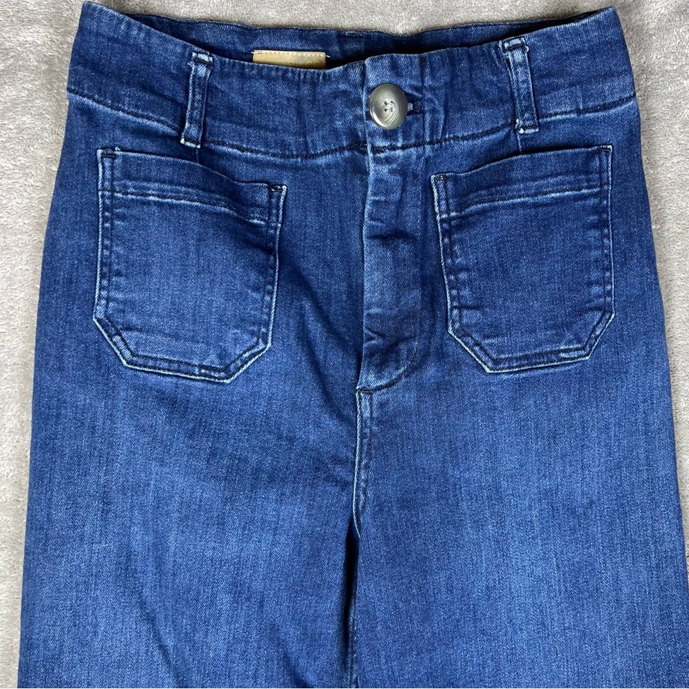 Anthropologie Jeans Womens 28 Pilcro The Skipper Wide Leg Raw Hem High Waisted - Picture 4 of 11